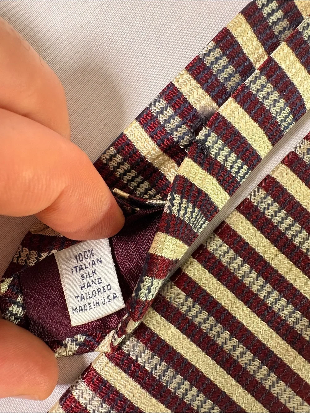 Striped Men's Tie in Brown and Cream — Timeless Office Essential